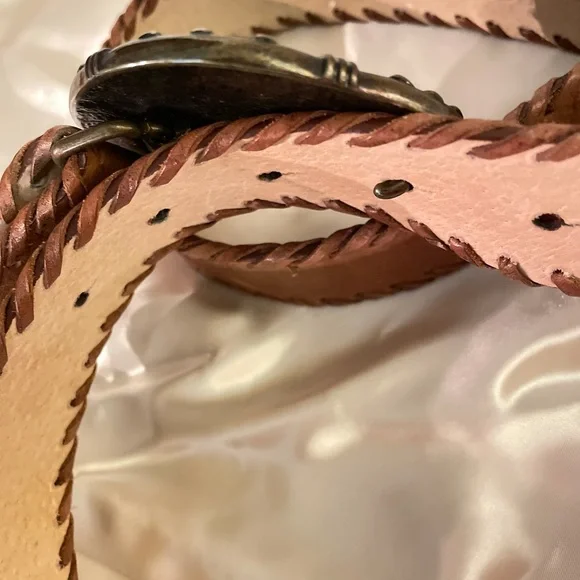 NINE WEST natural LEATHER BELT LG/XL - Picture 10 of 13